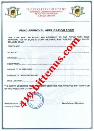 ministry of finance fund approval